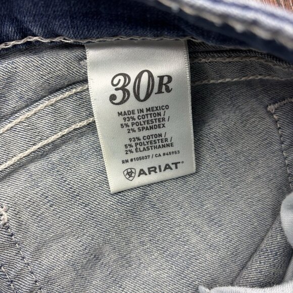 Ariat Trouser Bootcut Jeans Distressed Medium Wash Raw Hem Women’s Size 30r - Picture 6 of 12